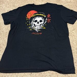 Riot Society Japan Black Geisha Skull Graphic Tee